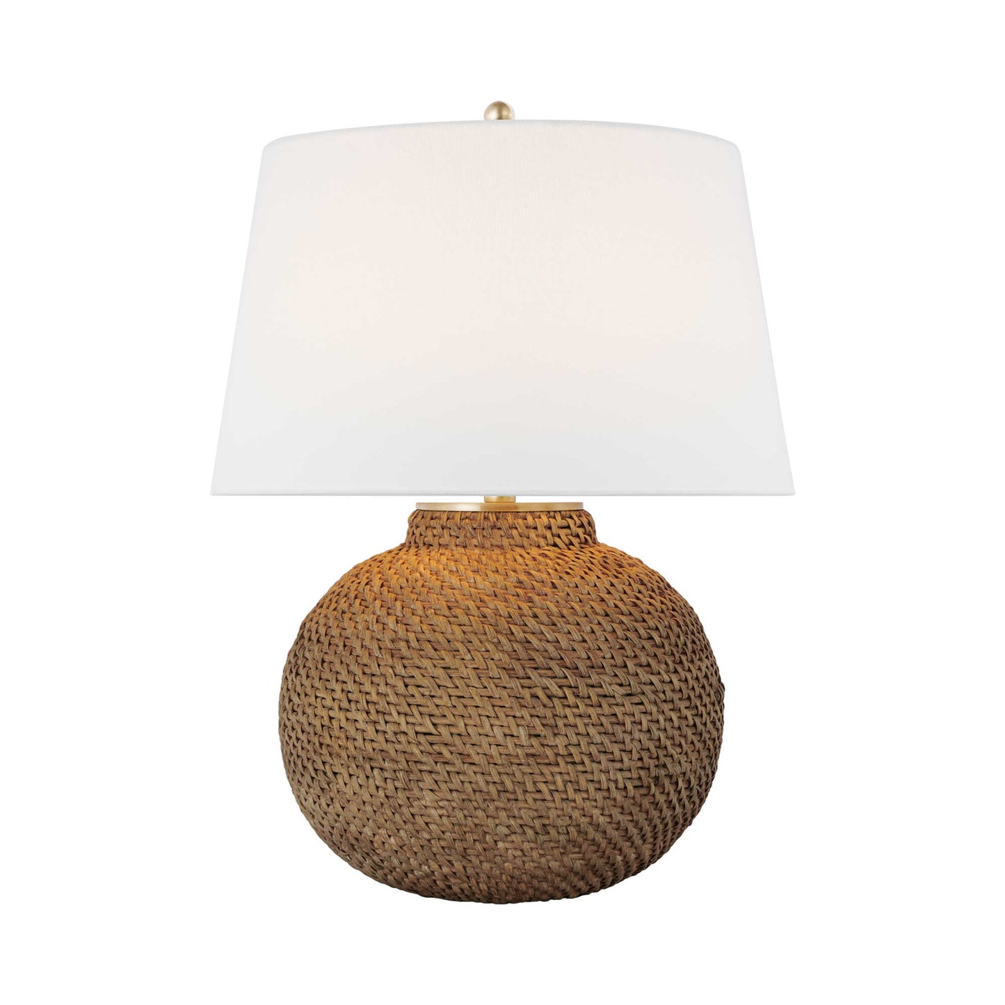 Avedon LED Table Lamp in Natural Rattan (Small).