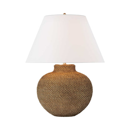 Avedon LED Table Lamp in Natural Rattan (Medium).