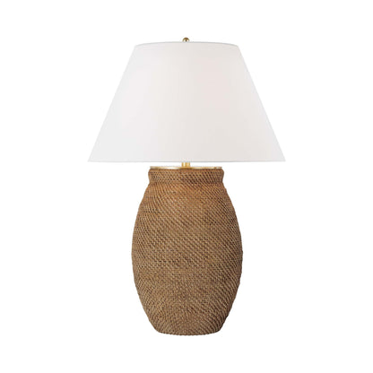 Avedon LED Table Lamp in Natural Rattan (Large).