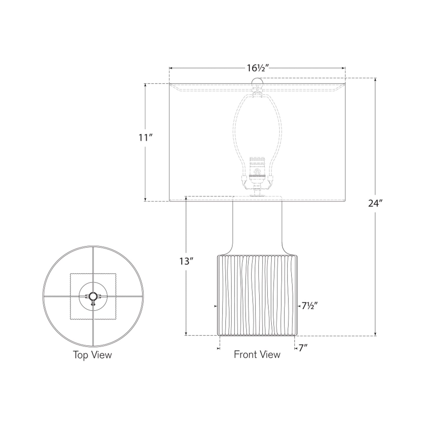 Aviva Table Lamp - line drawing.