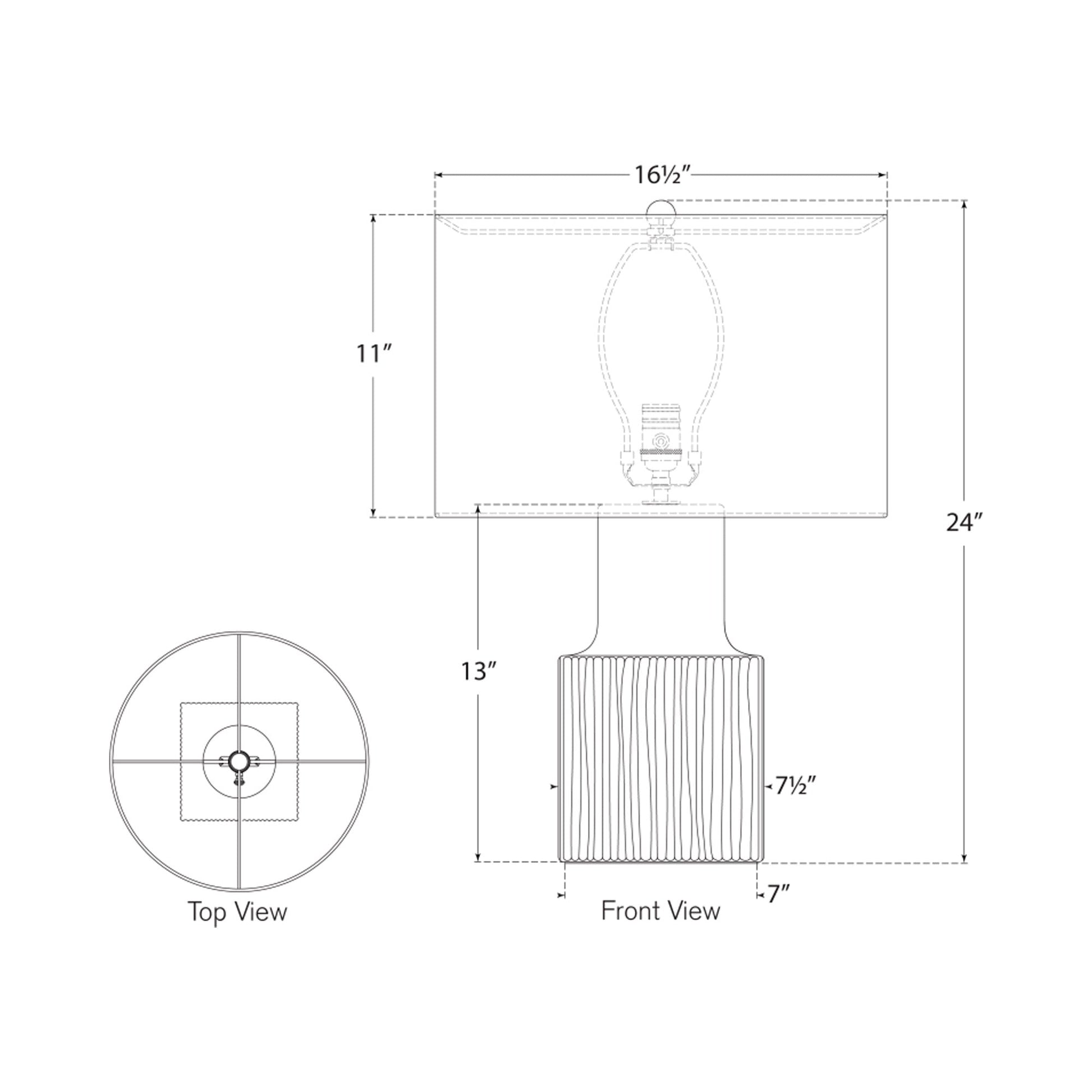Aviva Table Lamp - line drawing.