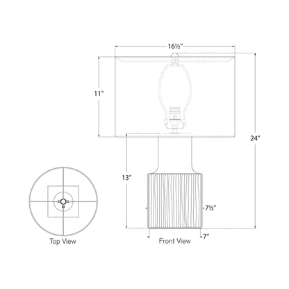 Aviva Table Lamp - line drawing.