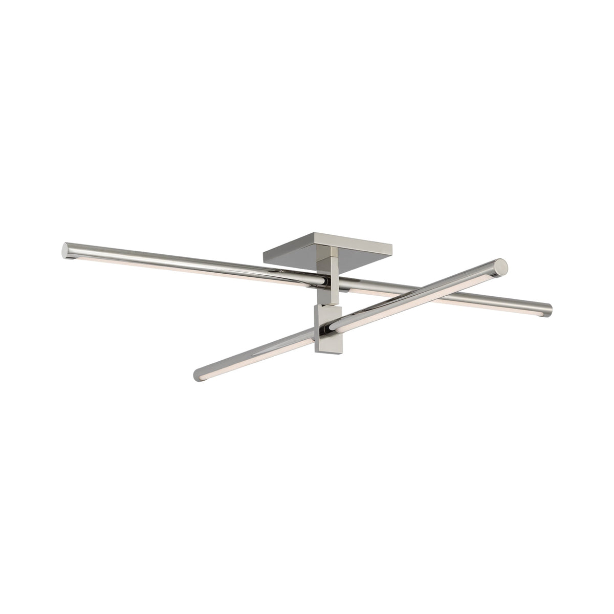 Axis LED Flush Mount Ceiling Light in Polished Nickel.