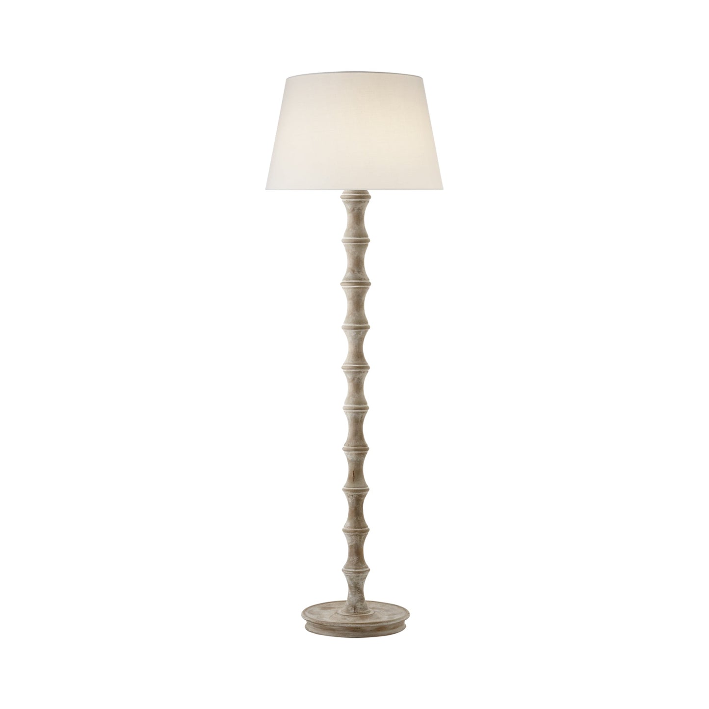 Bamboo Floor Lamp in Belgian White.