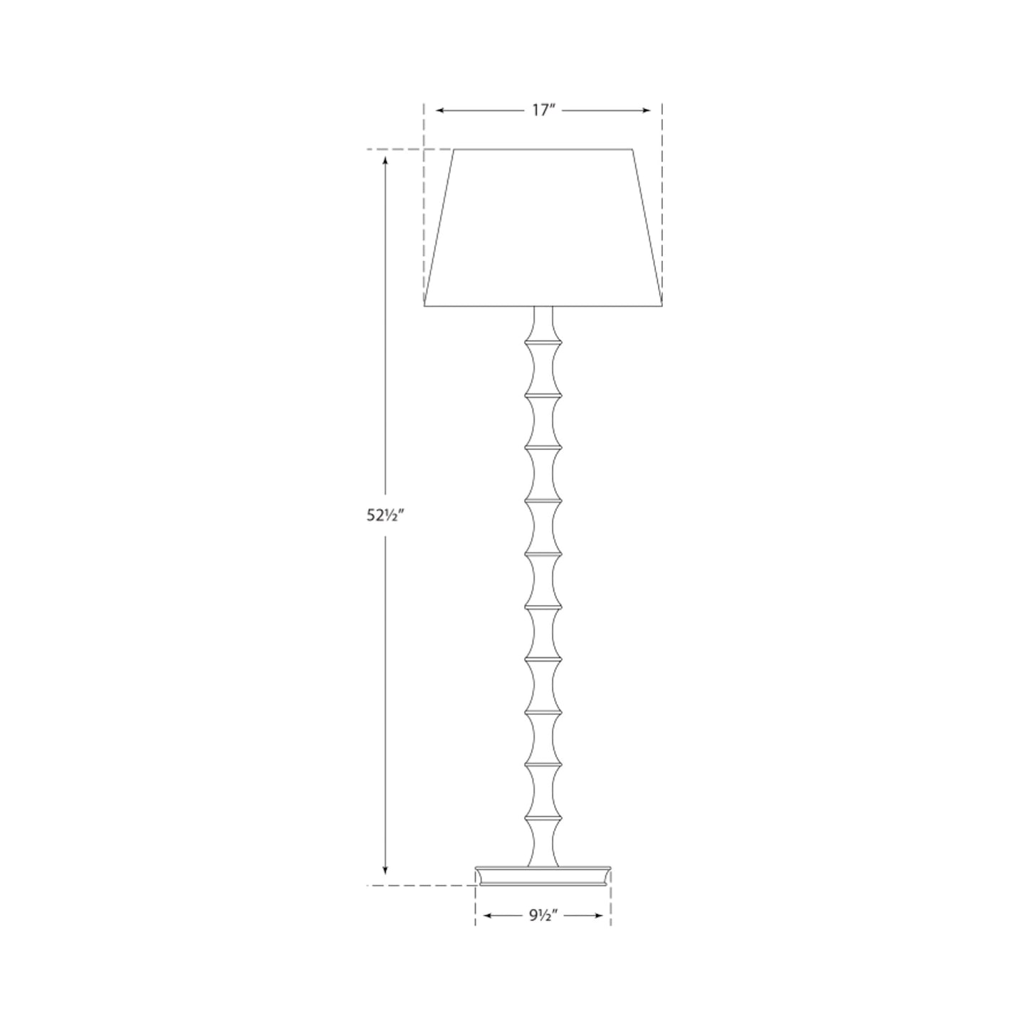 Bamboo Floor Lamp - line drawing.