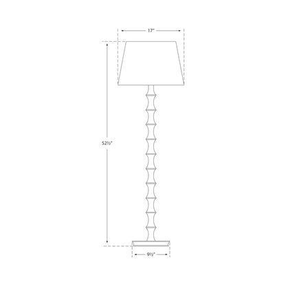 Bamboo Floor Lamp - line drawing.