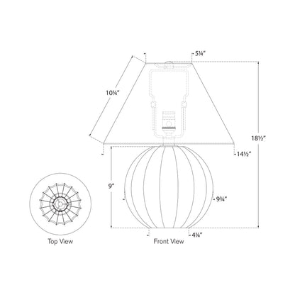 Barden Table Lamp - line drawing.