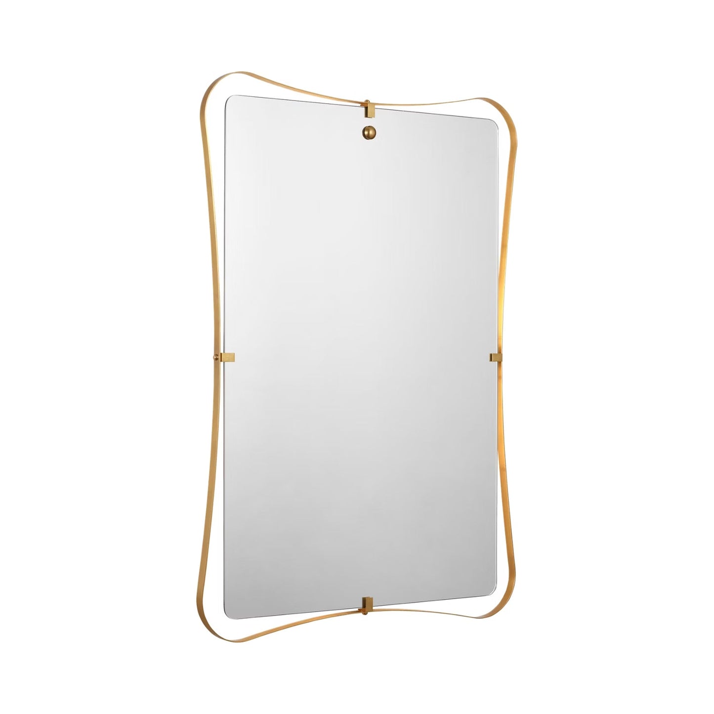 Barnes LED Wall Mirror in Hand-Rubbed Antique Brass.