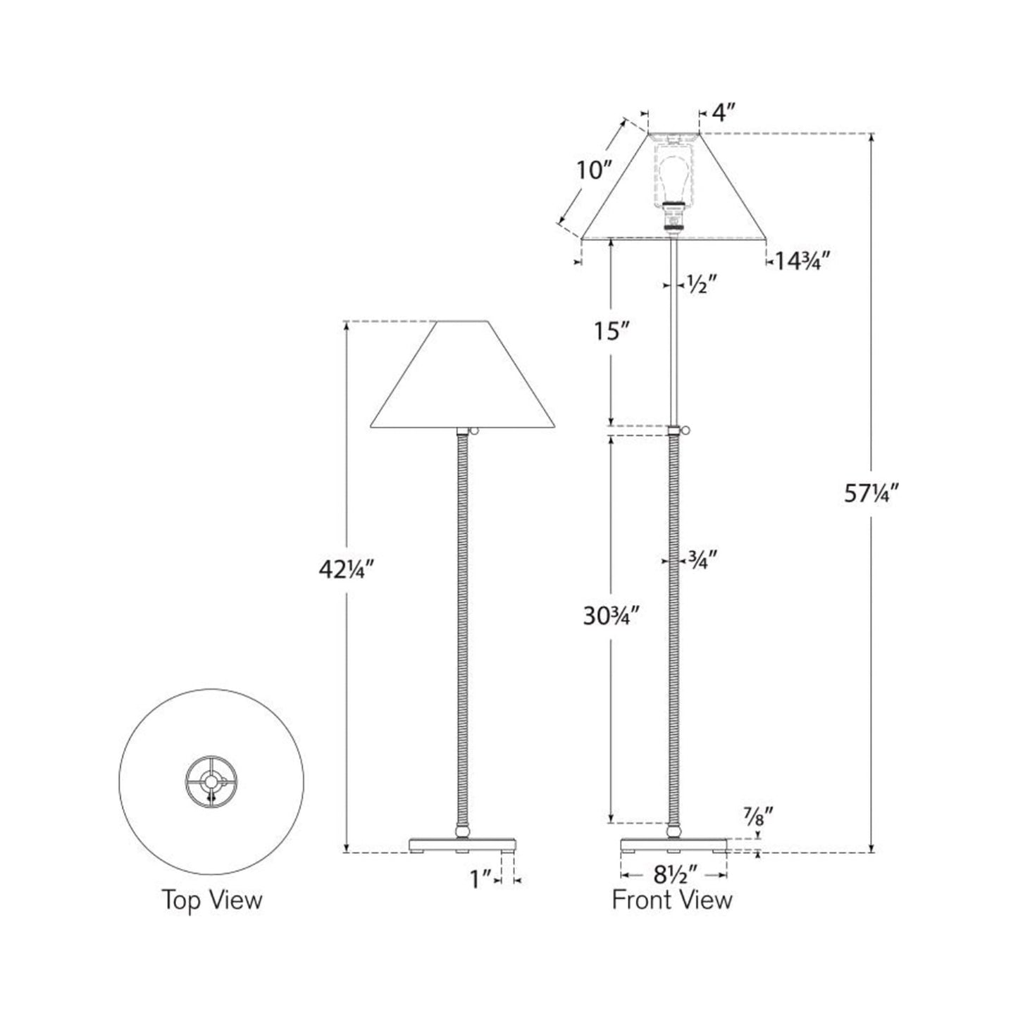 Basden Adjustable Floor Lamp - line drawing.