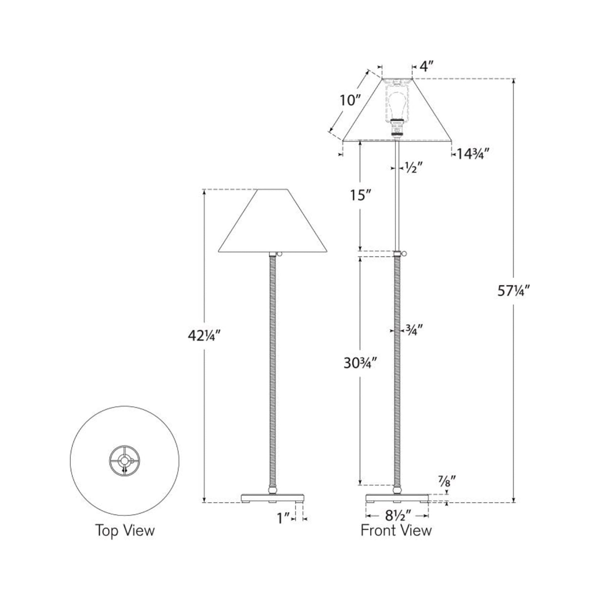 Basden Adjustable Floor Lamp - line drawing.
