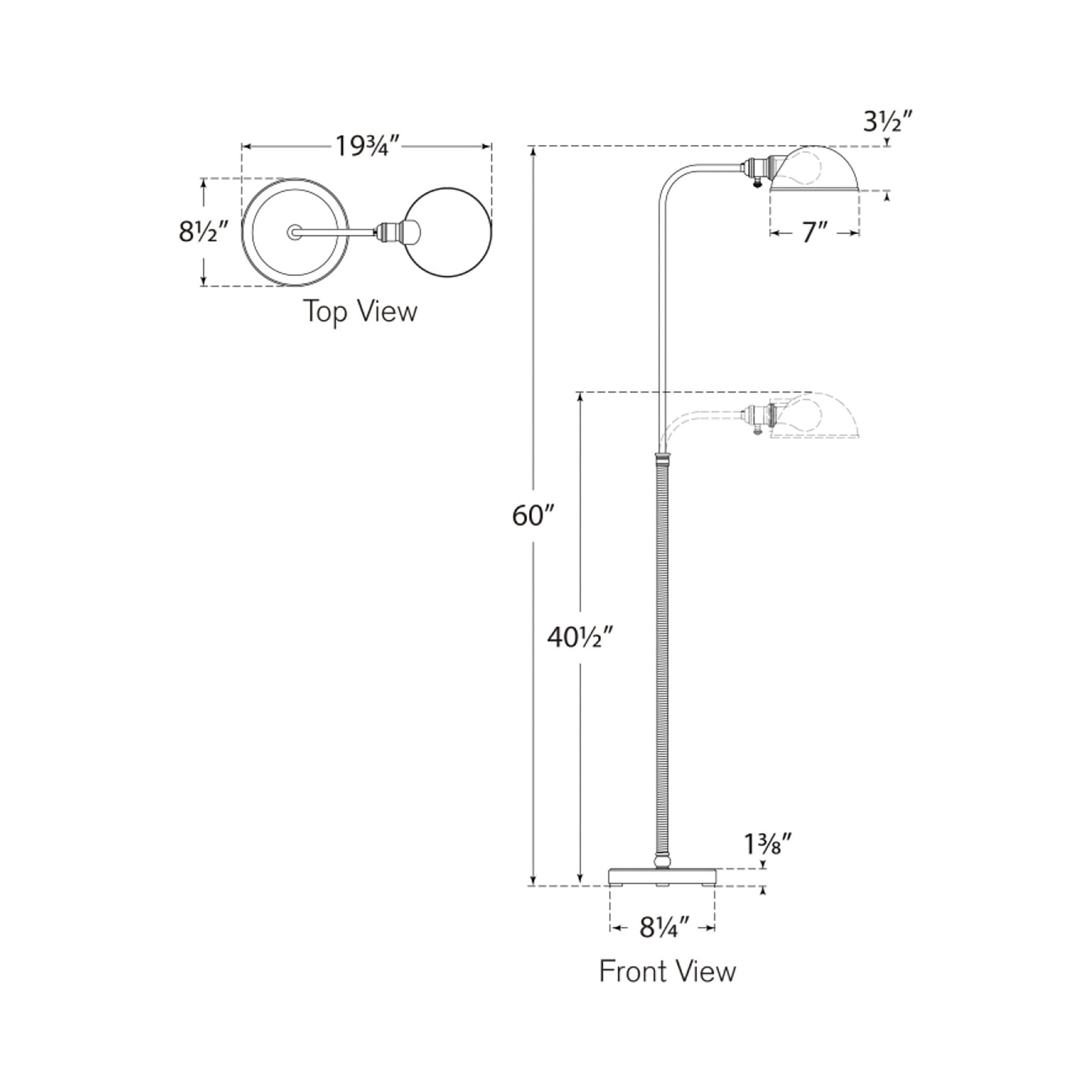 Basden Pharmacy Floor Lamp - line drawing.