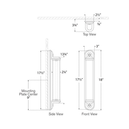 Belgrave LED Bath Vanity Light - line drawing.