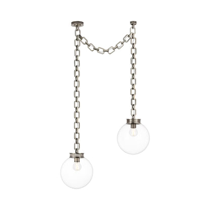 Bellamy Chandelier in Pewter/Clear Glass (37-Inch).