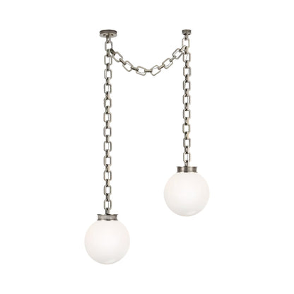 Bellamy Chandelier in Pewter/White Glass (37-Inch).