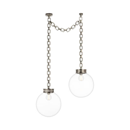 Bellamy Chandelier in Pewter/Clear Glass (41-Inch).