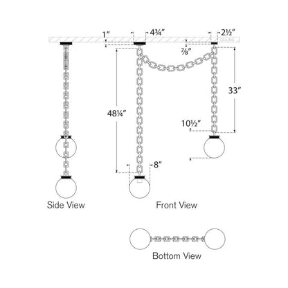 Bellamy Chandelier - line drawing.