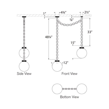Bellamy Chandelier - line drawing.