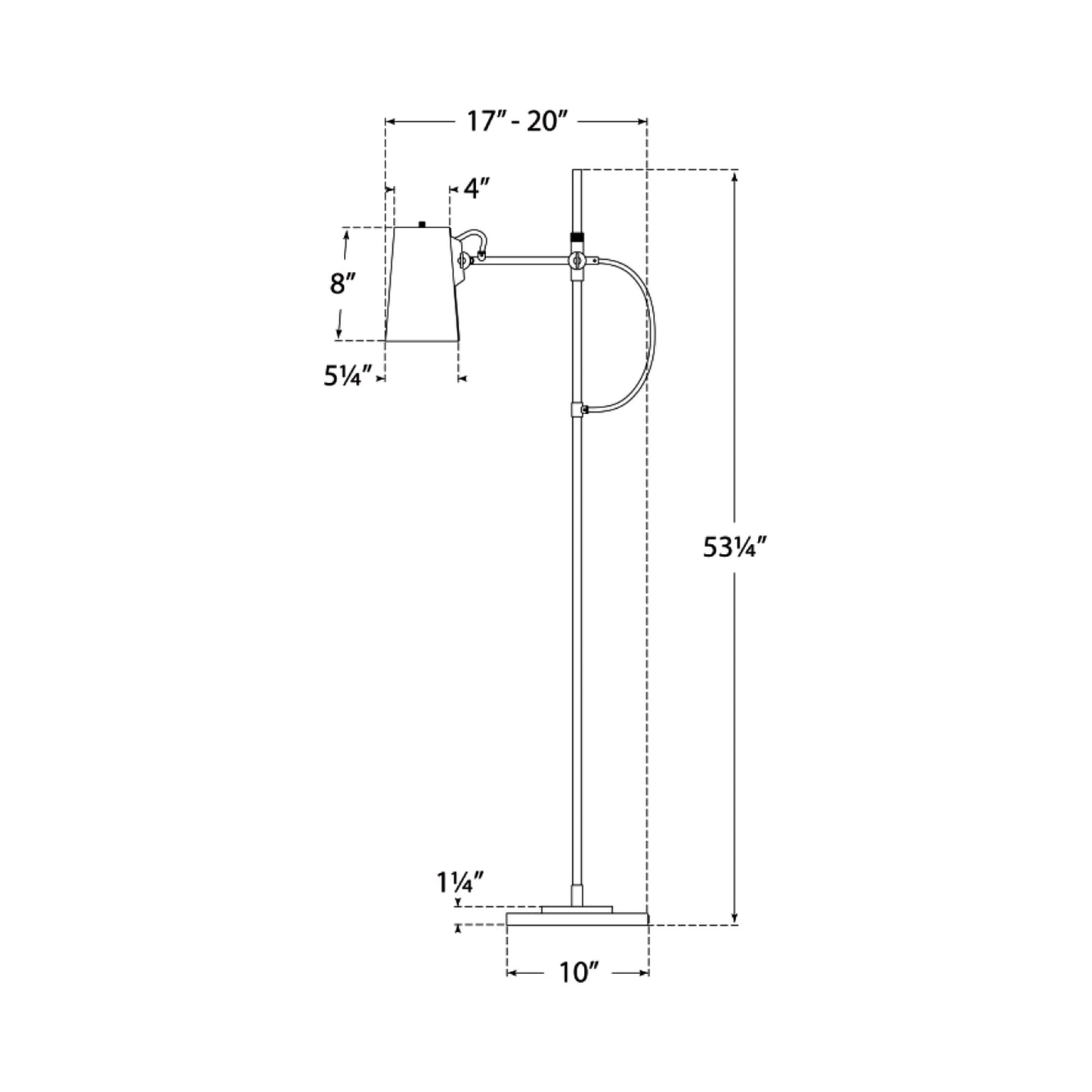 Benton Floor Lamp - line drawing.