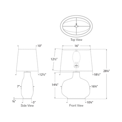 Beton Table Lamp - line drawing.