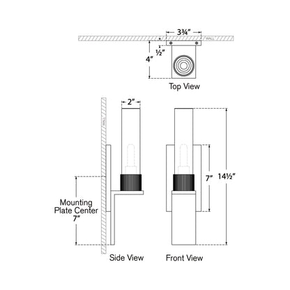 Beza Bath Wall Light - line drawing.