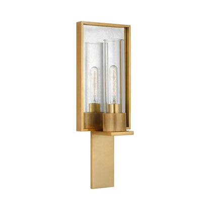 Beza Reflector Wall Light in Antique Brass/Antique Mirror.