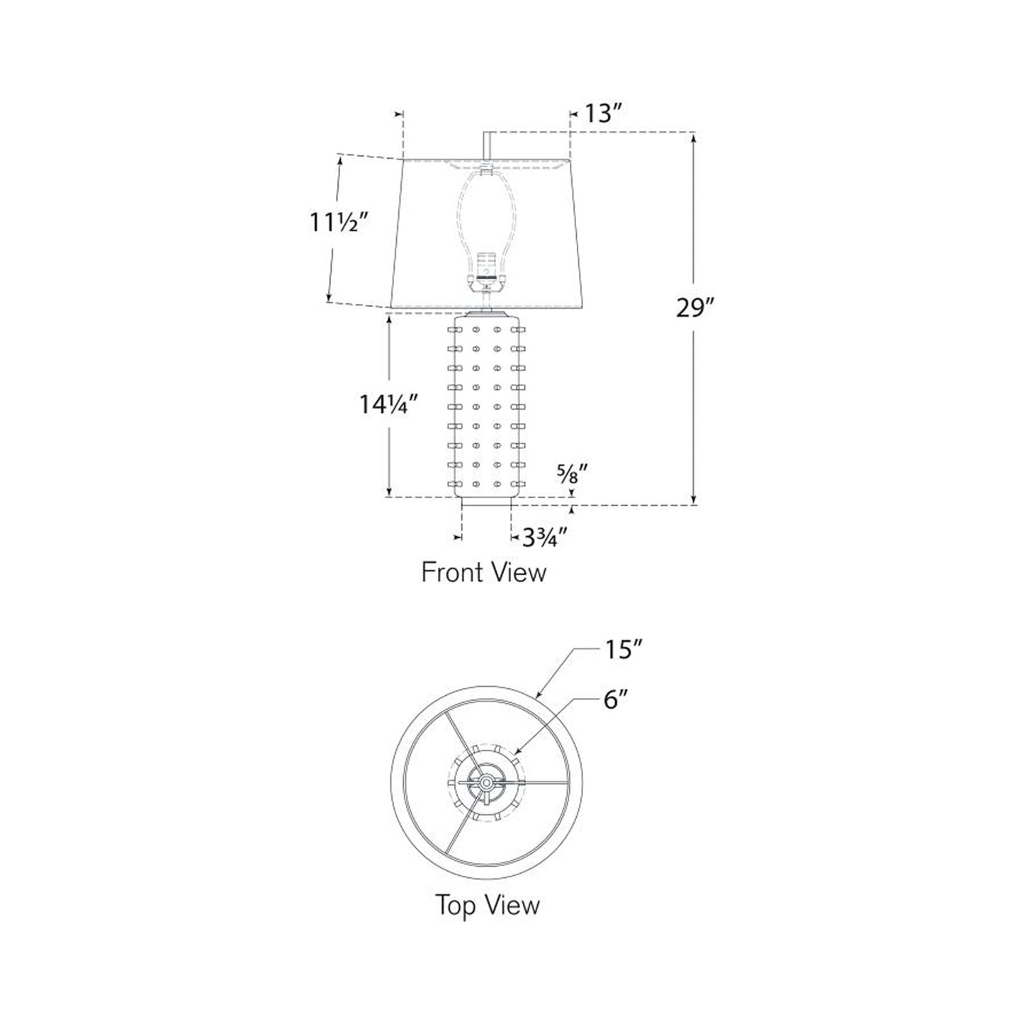 Biarritz Table Lamp - line drawing.