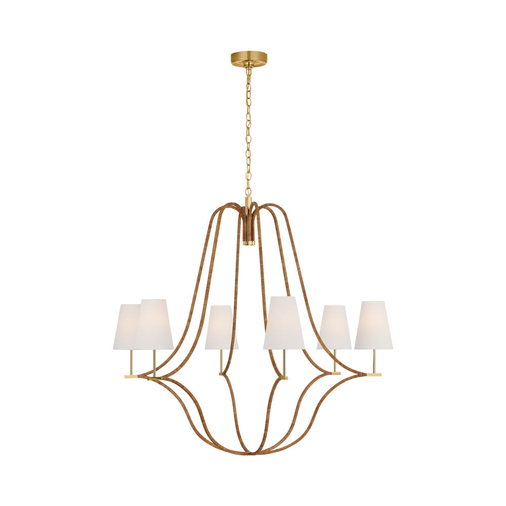Biscayne Chandelier in Antique-Burnished Brass (Extra Large).