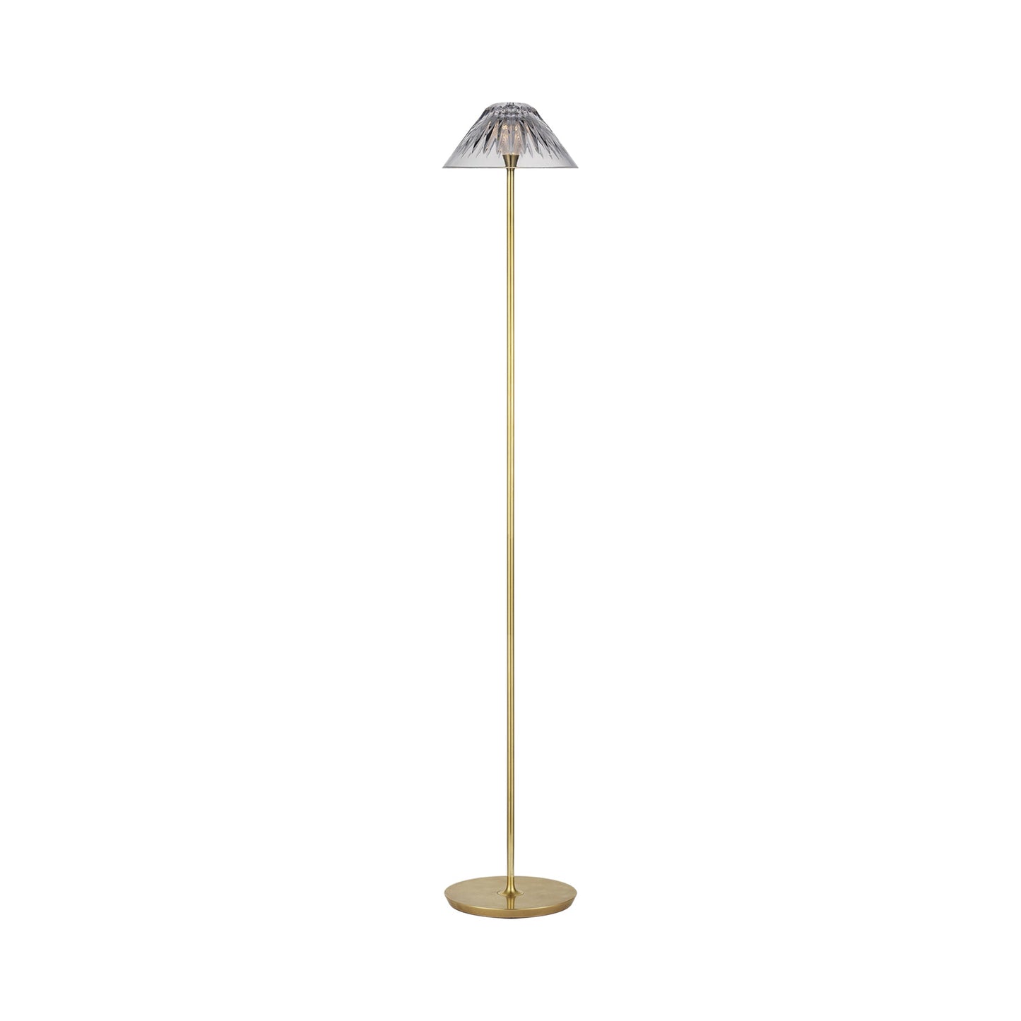 Blaze LED Floor Lamp in Natural Brass.