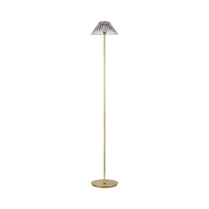 Blaze LED Floor Lamp in Natural Brass.