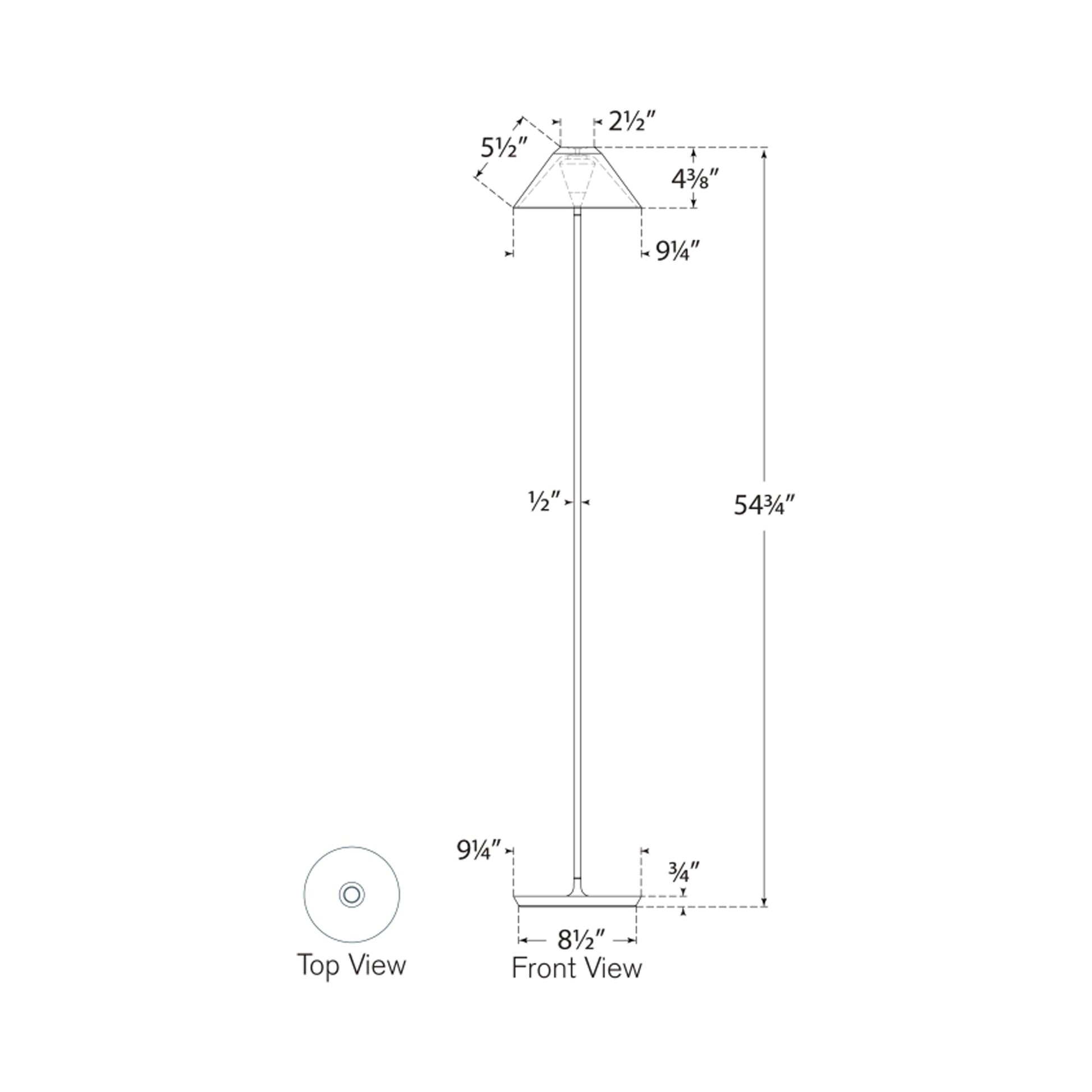 Blaze LED Floor Lamp - line drawing.