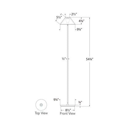 Blaze LED Floor Lamp - line drawing.