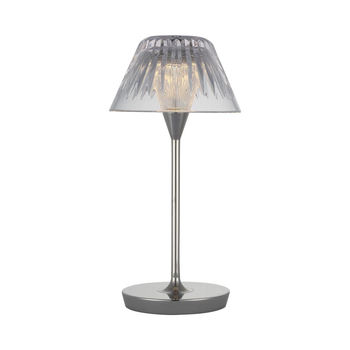 Blaze LED Rechargeable Table Lamp in Polished Nickel (Small).