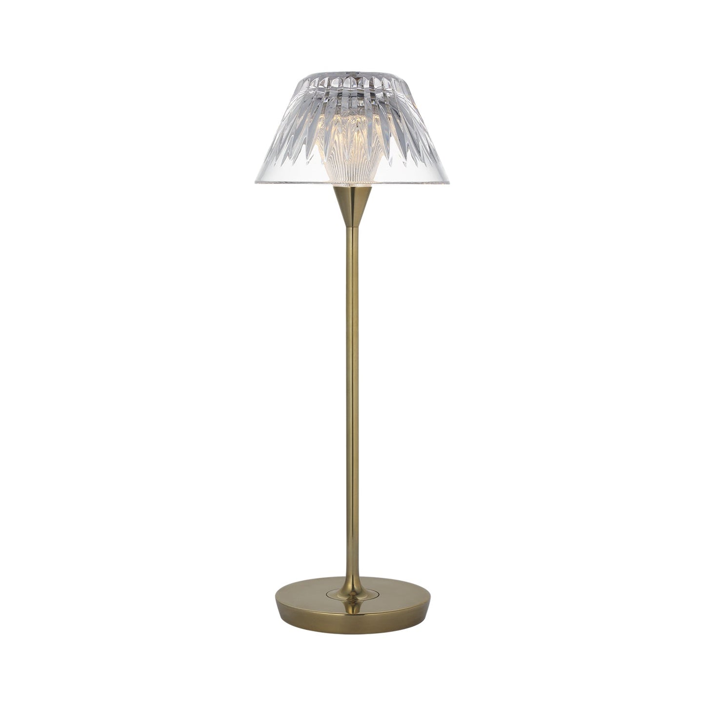 Blaze LED Rechargeable Table Lamp in Natural Brass (Large).