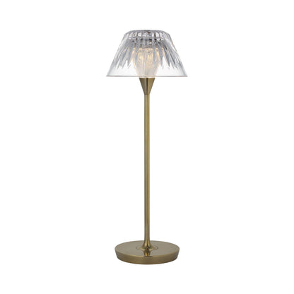 Blaze LED Rechargeable Table Lamp in Natural Brass (Large).