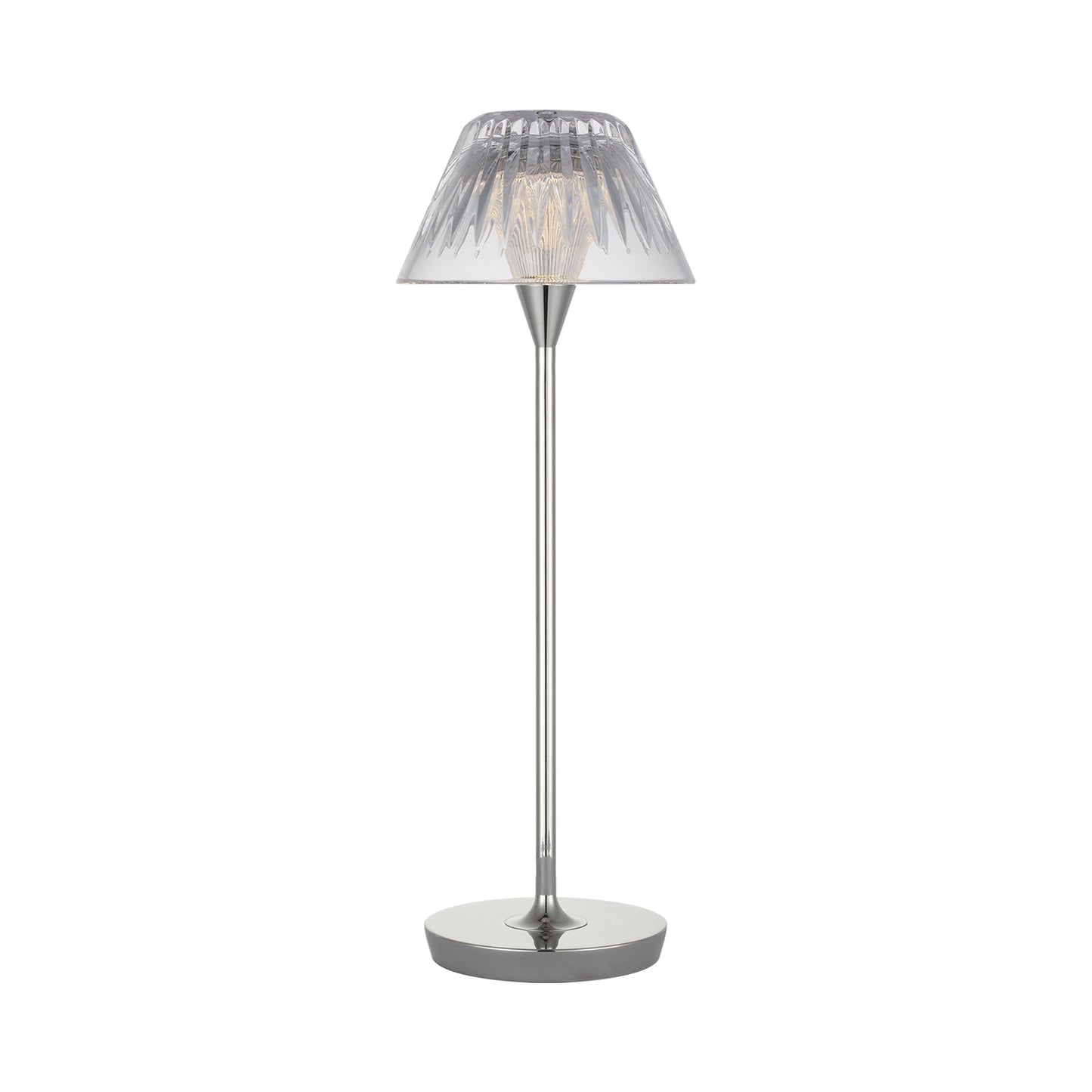 Blaze LED Rechargeable Table Lamp in Polished Nickel (Large).