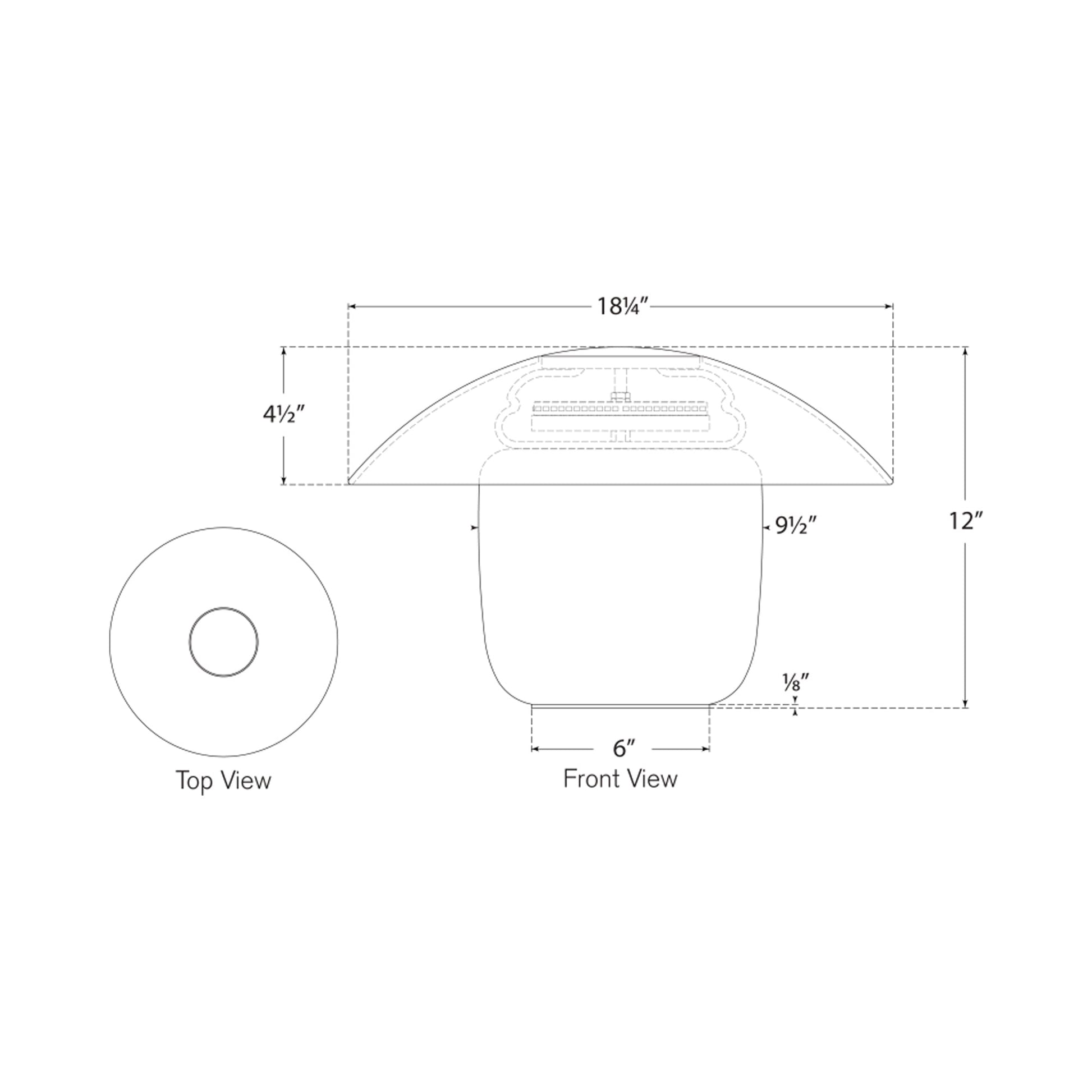 Blique LED Table Lamp - line drawing.