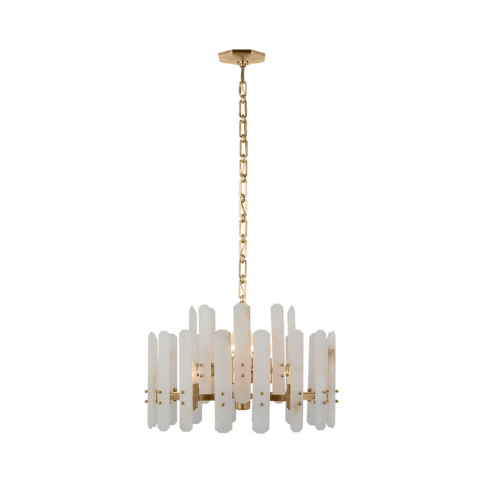 Bonnington Chandelier in Hand-Rubbed Antique Brass/Alabaster (Small).