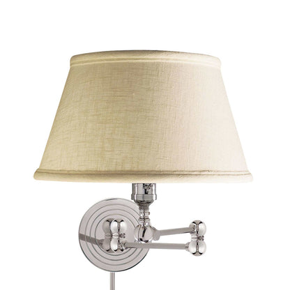 Boston Swing Arm Linen Shade Wall Light in Detail.