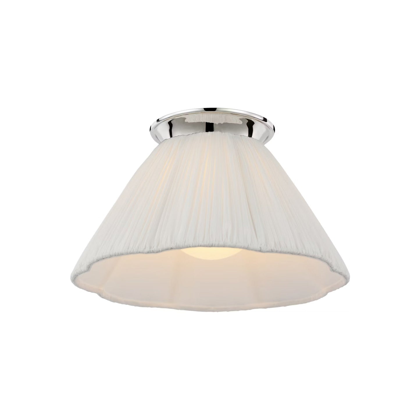 Bradley Flush Mount Ceiling Light in Polished Nickel (12-Inch).