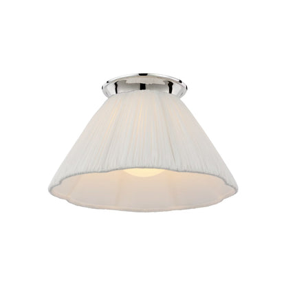 Bradley Flush Mount Ceiling Light in Polished Nickel (12-Inch).