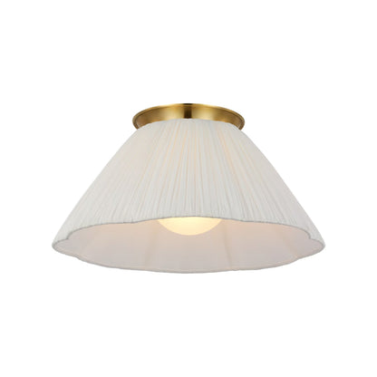 Bradley Flush Mount Ceiling Light in Hand-Rubbed Antique Brass (18-Inch).