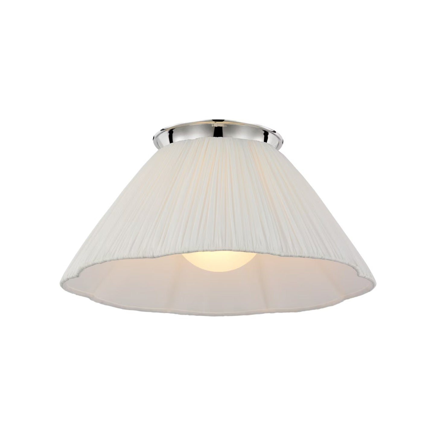 Bradley Flush Mount Ceiling Light in Polished Nickel (18-Inch).