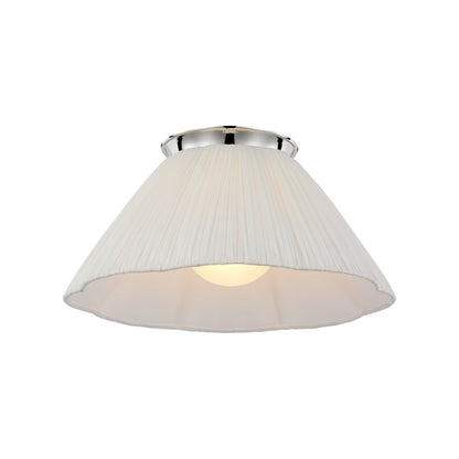 Bradley Flush Mount Ceiling Light in Polished Nickel (18-Inch).