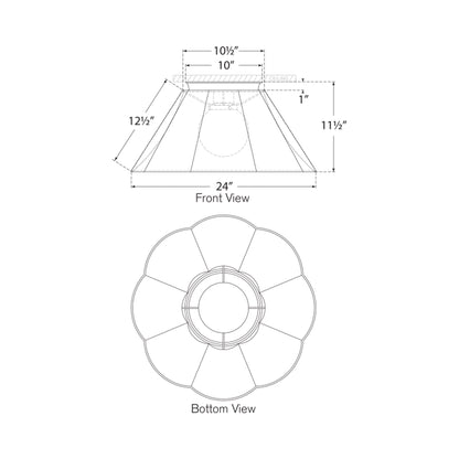 Bradley Flush Mount Ceiling Light - line drawing.