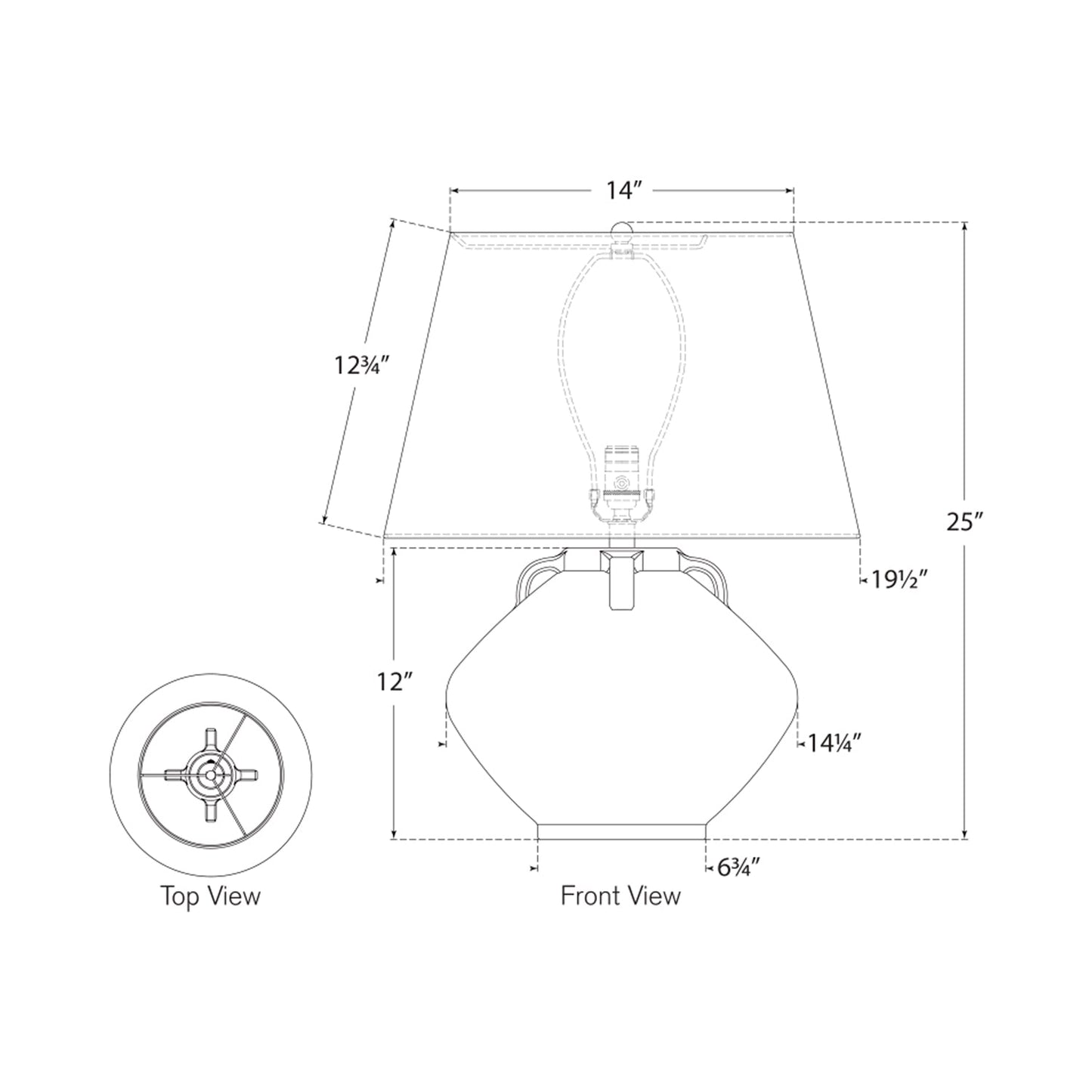 Brewer Table Lamp - line drawing.