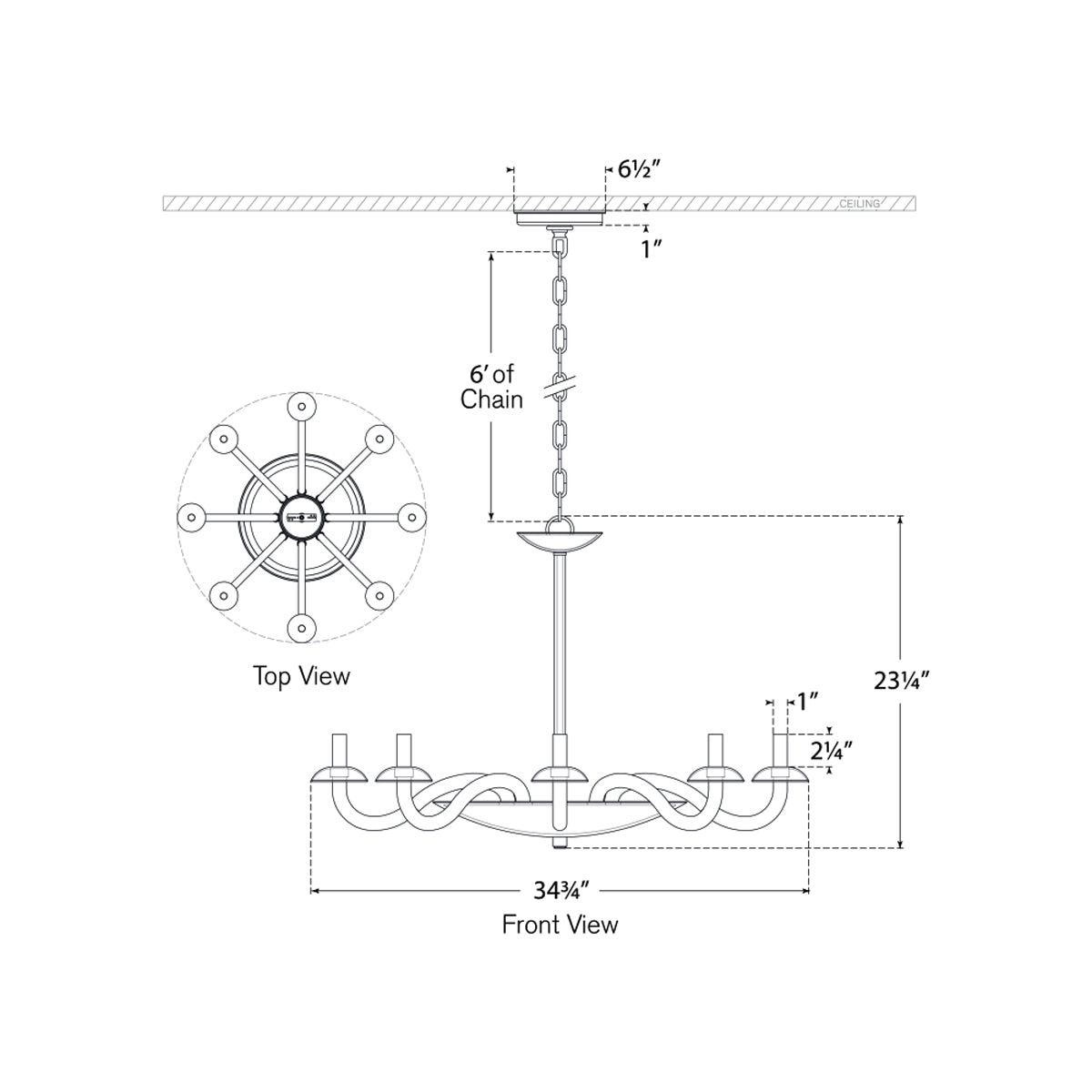Brigitte Chandelier - line drawing.