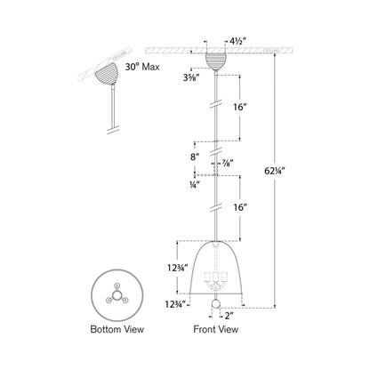 Brisa Pendant Light - line drawing.