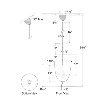Brisa Pendant Light - line drawing.