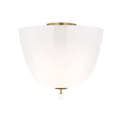 Brisa Semi Flush Mount Ceiling Light in Hand-Rubbed Antique Brass (14-Inch).