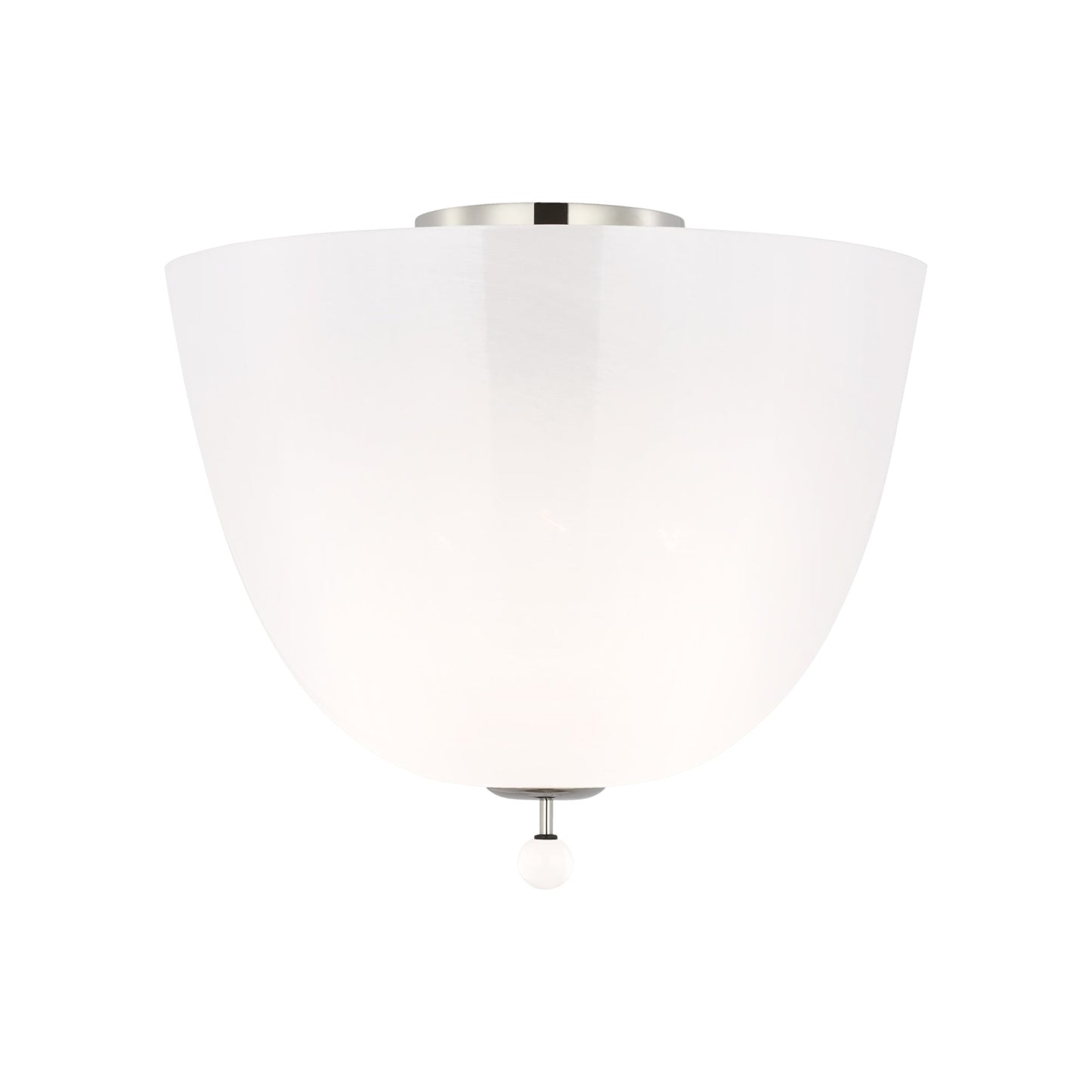 Brisa Semi Flush Mount Ceiling Light in Polished Nickel (14-Inch).